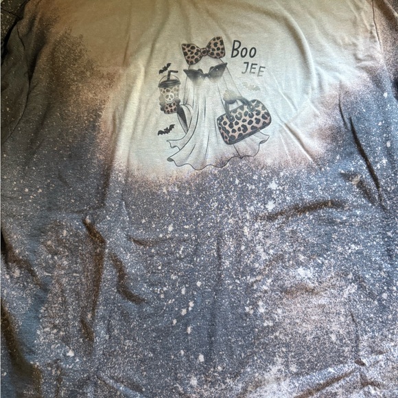 Bleach Stained Boo Jee Graphic Leopard Print BLOOPER - Picture 1 of 2